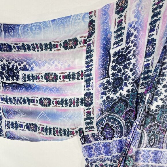 Boho Sheer Kimono Swim Cover Up M Nanette Lepore Festival Beach Resort Kaftan - Picture 6 of 9